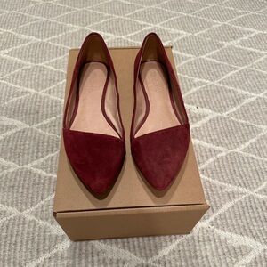 Madewell Deep Red Suede Flats